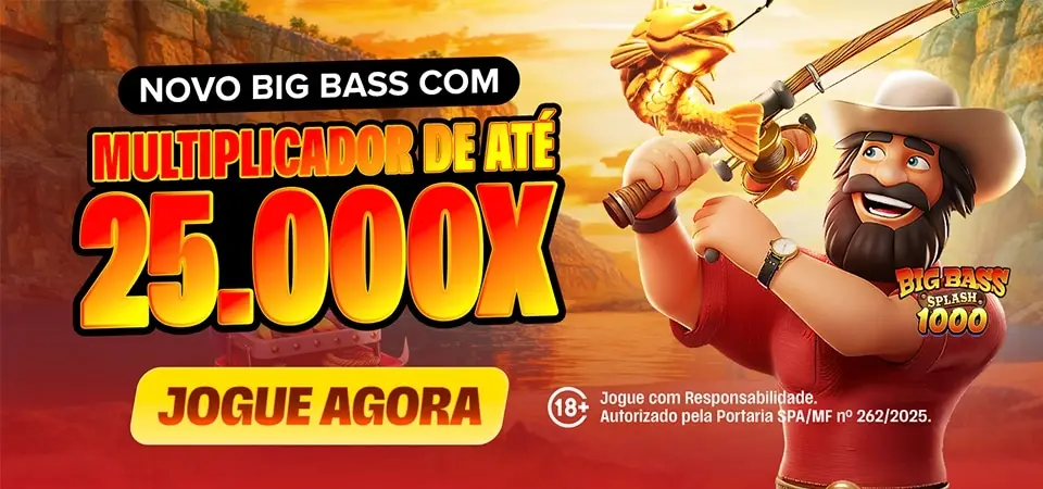 Big Bass Splash 1000 com multiplicador de até 25.000x